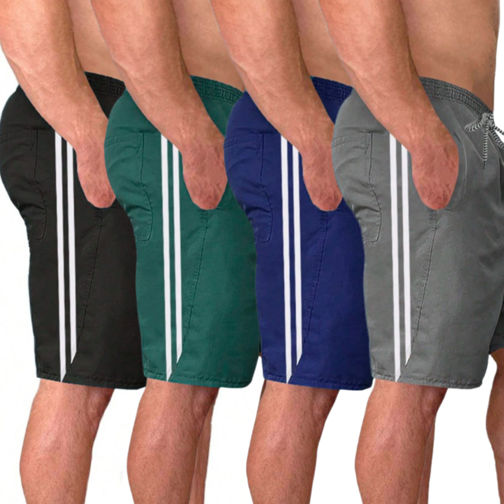 Kit 3 Bermudas Tactel Masculina 3 Bolsos Short Masculino Academia Confortável em Oferta na Shopee