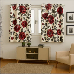 Cortina Decorativa Floral 1,35
