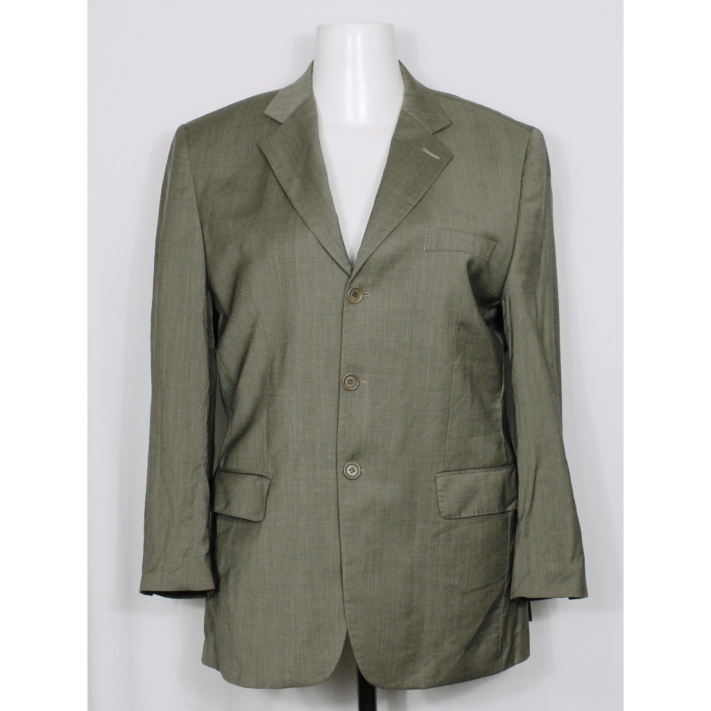 Blazer social alfaiataria masculina lã fria bege - veste 54M - Ref. 4330 (brechó)