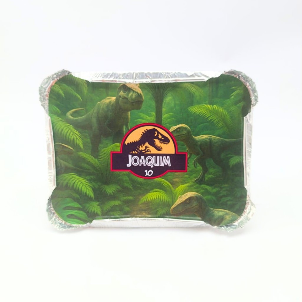 Marmita Dinossauro Personalizada - Marmita Jurassic Park - Lembrancinha Para Festa - Aniversário