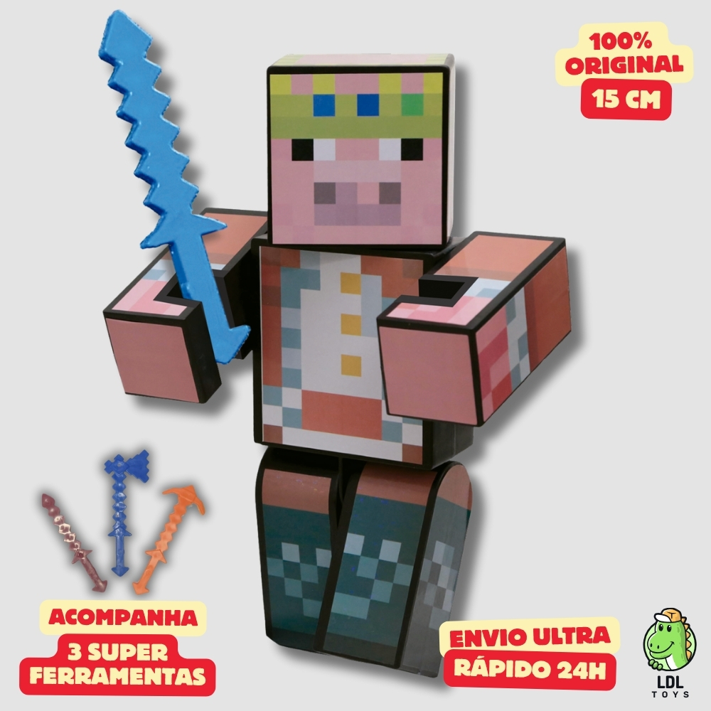 Boneco Techno 15cm Articulado Acompanha 3 Ferramentas Youtuber Original Algazarra em Oferta na Shopee