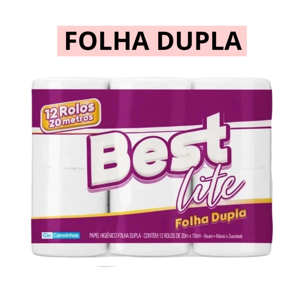 Papel Higiênico Best Lite Folha Dupla 12 Rolos  20m x 10cm