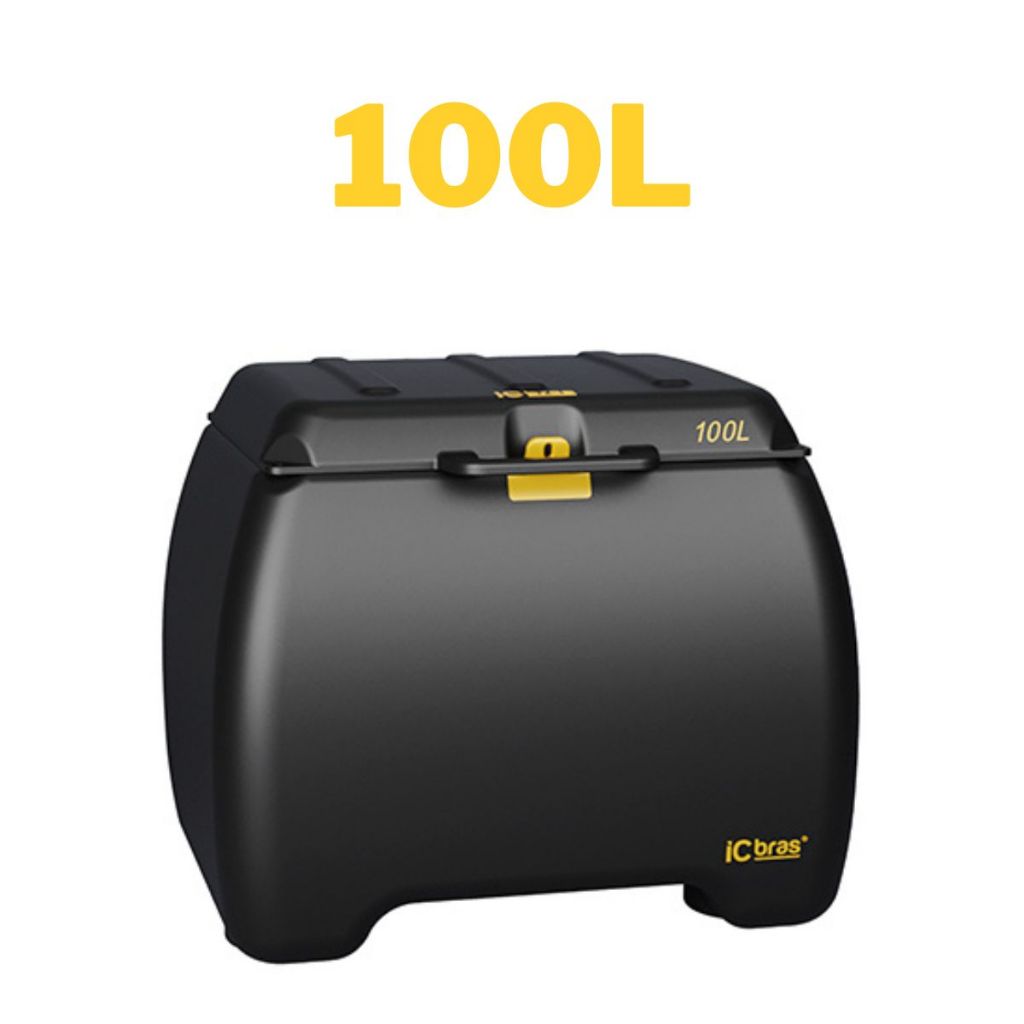 Baú 100 Litros Para Motoboy Caixa De Entrega Preto Com ICBRAS
