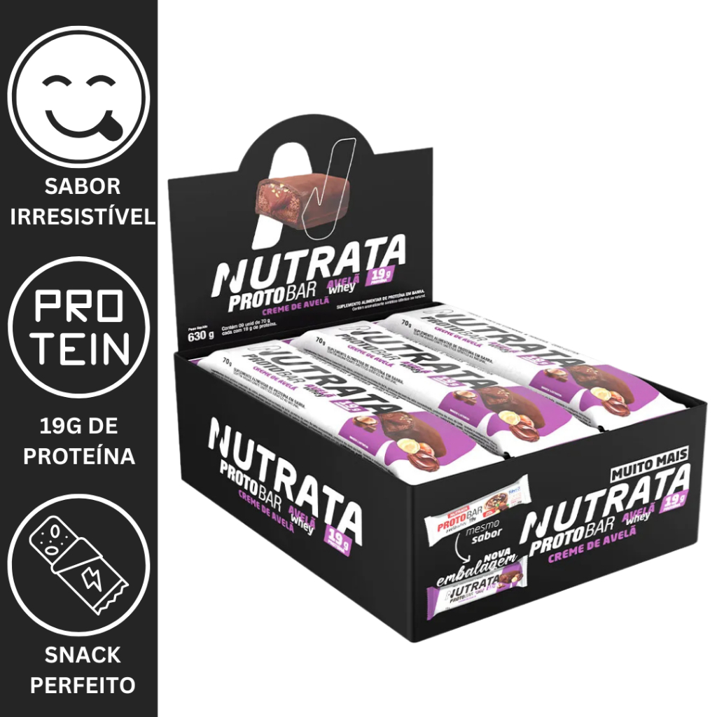 PROTO BAR 70g DISPLAY COM 9 BARRAS BARRA PROTEICA - NUTRATA