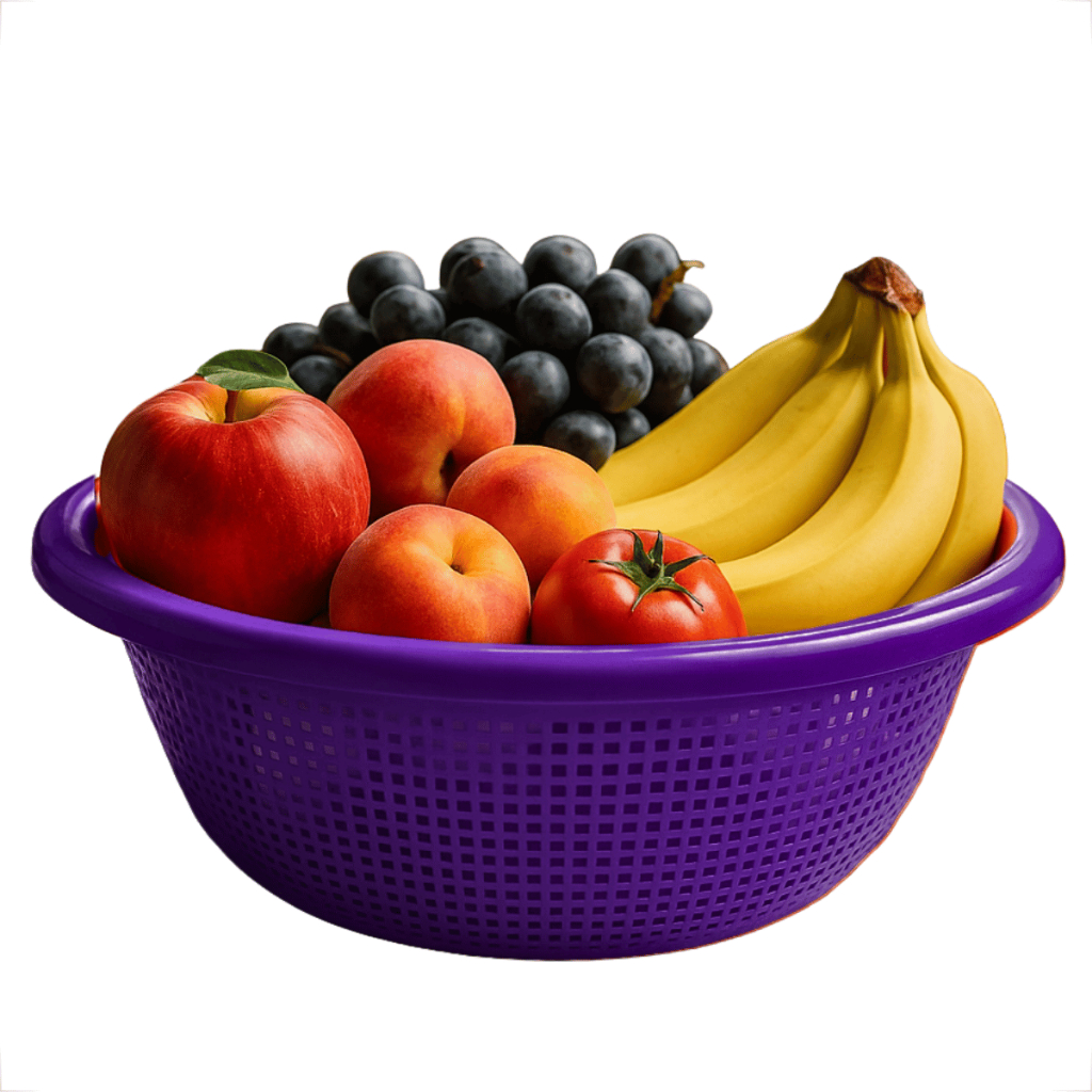 Cesto Escorredor Multiuso Lava Tudo Plástico Azul P/ Cozinha Macarrao Frutas Verduras