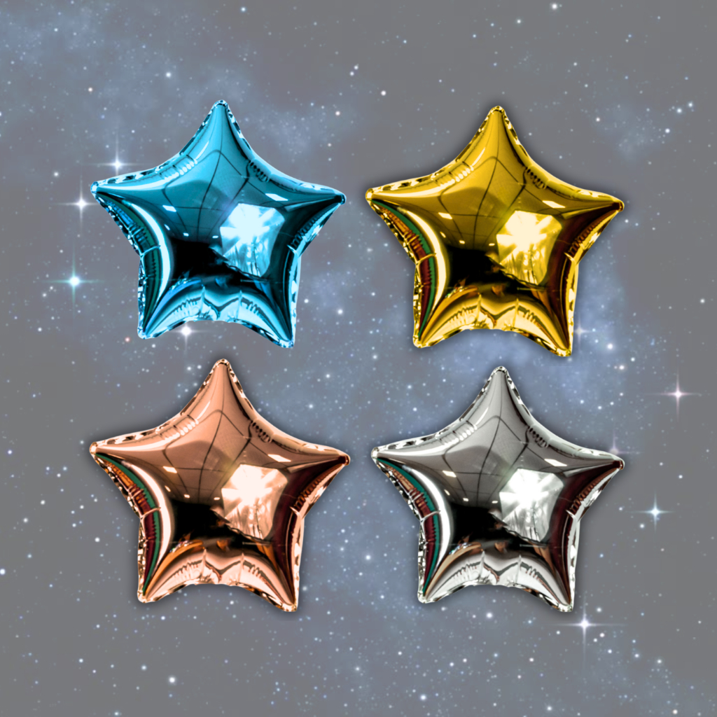 Kits De Balões Estrela Metalizado de 20cm Para Festas E Eventos - 2 a 20 Unidades