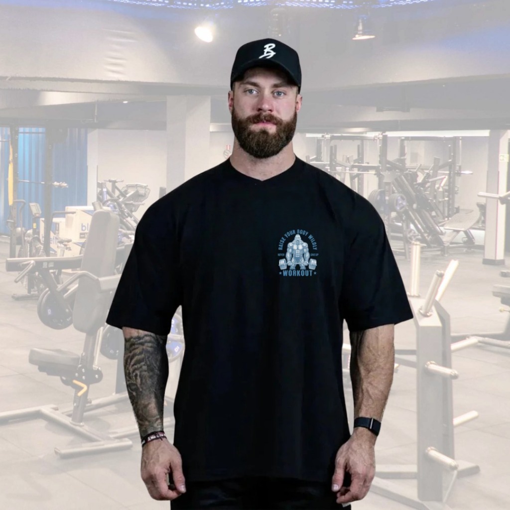 Camiseta Treino Academia Larga Streetwear Oversized Estampada Cbum Personalizada No Pain No Gain Gym