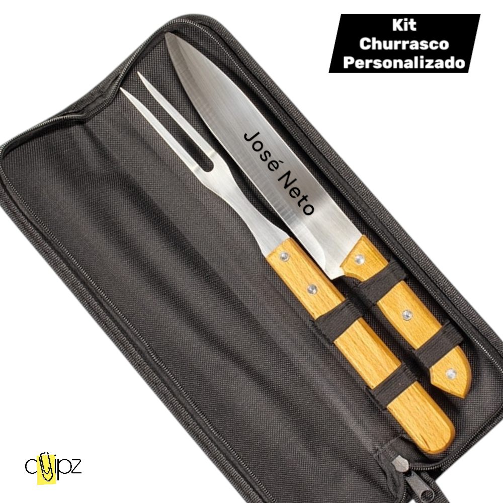 Kit Churrasco Personalizado Garfo Faca Presente Pai Gravado com Nome em Oferta na Shopee