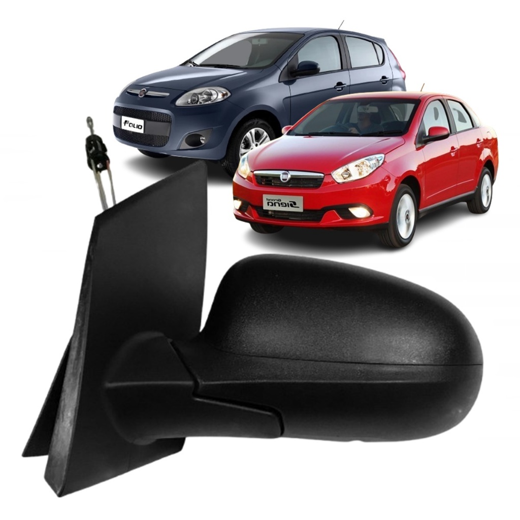 Retrovisor Espelho Palio Attractive 2012 / 2017 Grand Siena 4 Portas Controle Manual