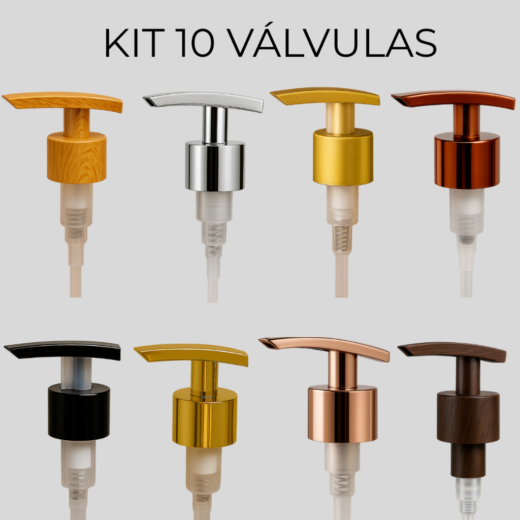 Kit 10 Válvulas Pump Bico Super Luxo 28/410 Acompanha Trava para Frascos Diversos