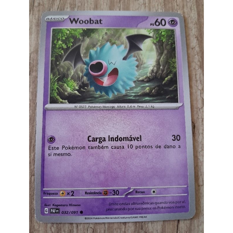 Carta Pokemon Woobat Original SP