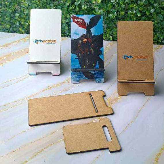 Kit 10 Porta Celular Suporte Universal Personalizado Smartphone de Mesa Mdf Impressão UV