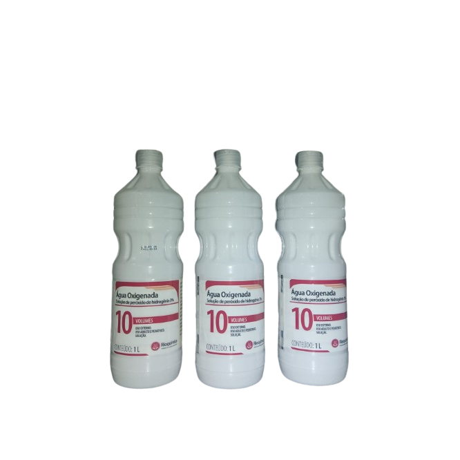 Kit Agua Oxigenada 10% 1 litro c/3 em Oferta na Shopee