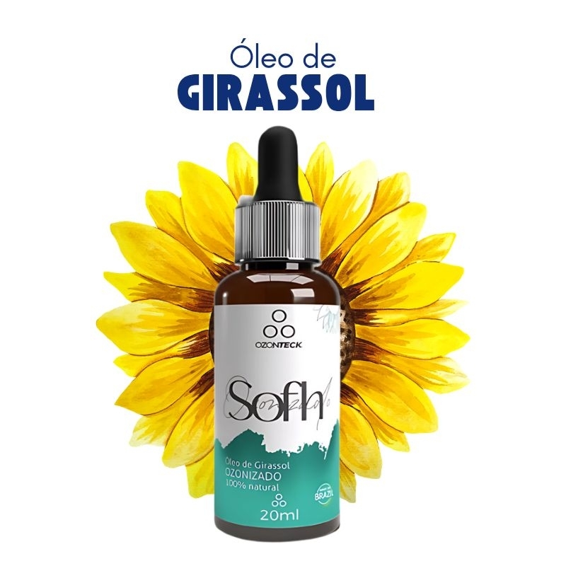 Óleo de Girassol Ozonizado Natural Cicatrizante 20ml Sofh em Oferta na Shopee