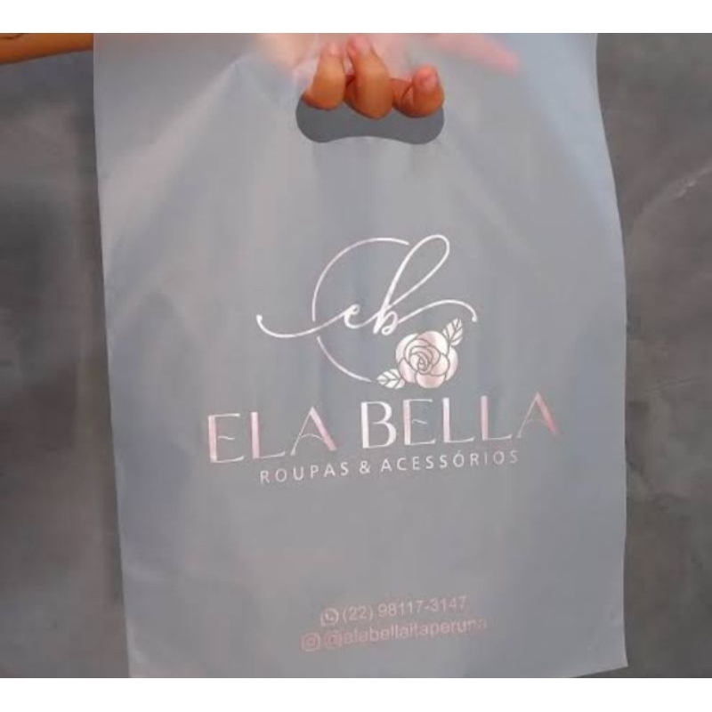 sacola personalizada 20x30 50 unidades personalizada