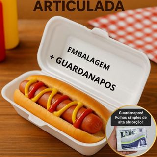 Kit Embalagem Termica de Isopor Para Hotdog Cachorro Quente 50 unidades Descartável + Guardanapos em Oferta na Shopee