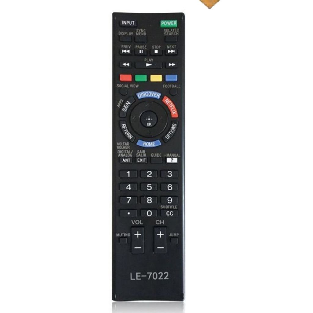 Controle Remoto Compativel TV SONY Bravia com Netflix LE-7009 LE-039A LE-7012 LE-7022