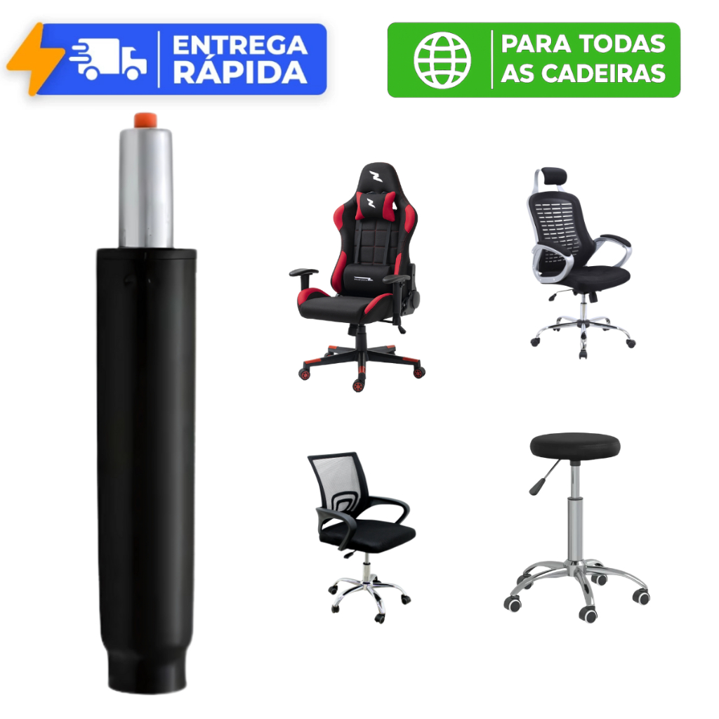 Imagem Pistão Gás Coluna Universal Cadeira Reforçada Classe 3 150kg Cadeira Gamer Giratória Escritório