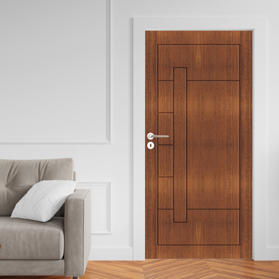 Adesivo Porta Madeira Vidro Decoração Revestimento Papel de Parede Envelopamento FRISADA ANGELIM VERMELHA - AAV0117X