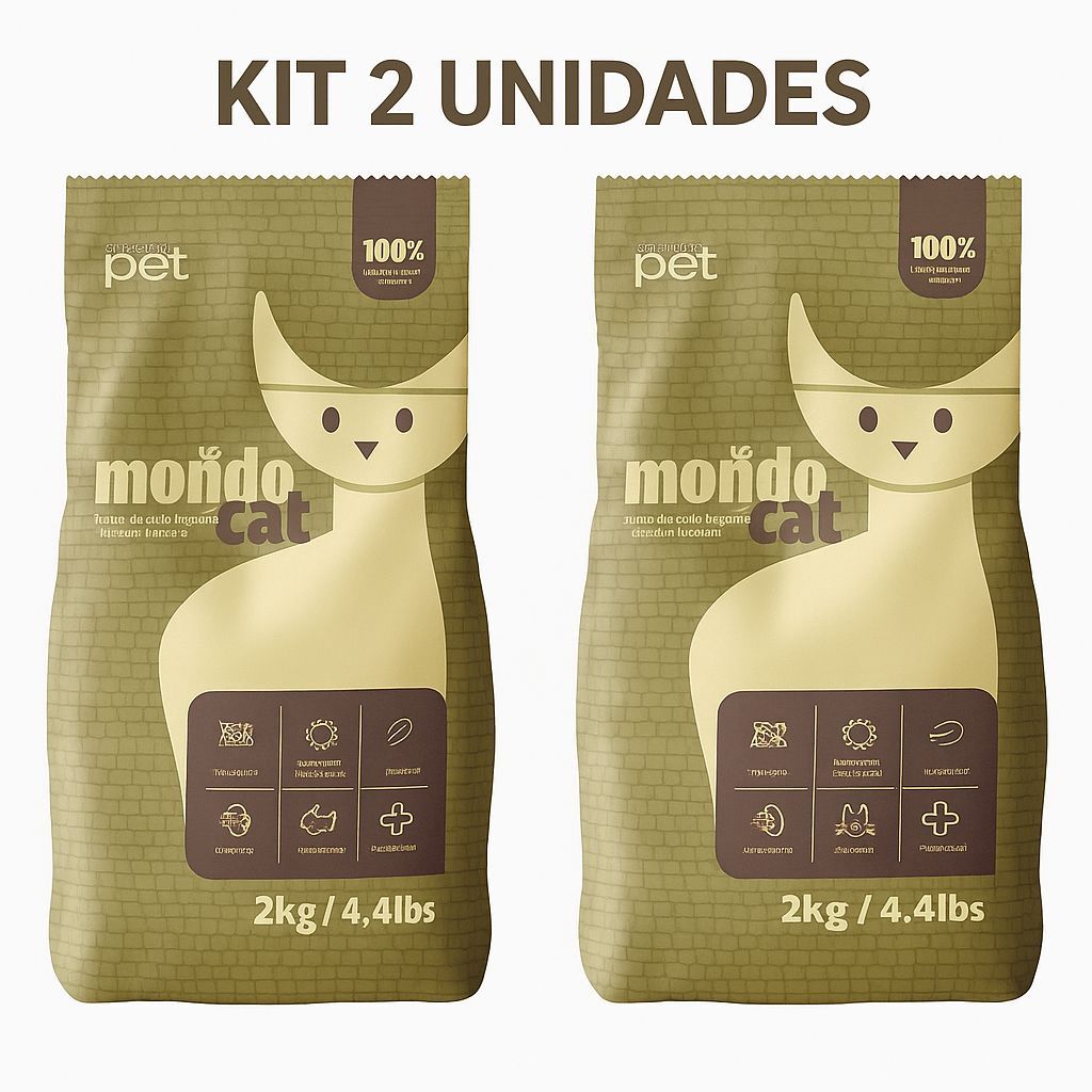Areia Higiênica Mandiocat Kit com 2 pacotes 2kg – Natural de Mandioca, Elimina Odores, Tora Torrões, Eco-Friendly em Oferta na Shopee