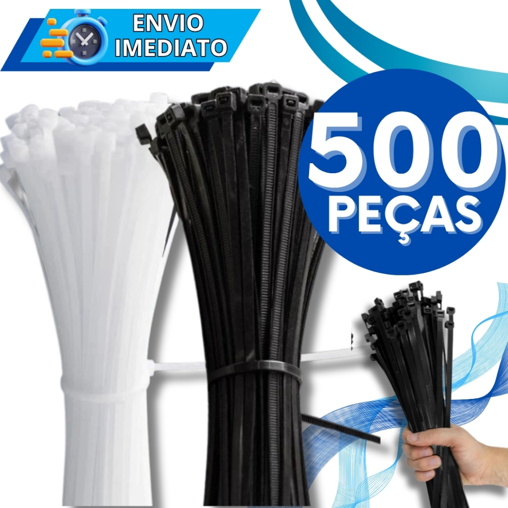 KIT Jogo 100/200/400/500 Unidades Abraçadeira de Nylon Enforca Gato Braçadeira Cinta Plástica Presilha Diversas Medidas