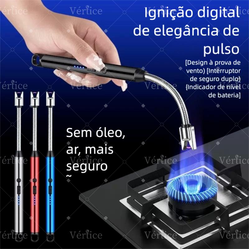 ￼Kit3  Acendedor de plasma Ecológico para Fogão Elétrico Eletrônico Usb Recarregável Luxo
