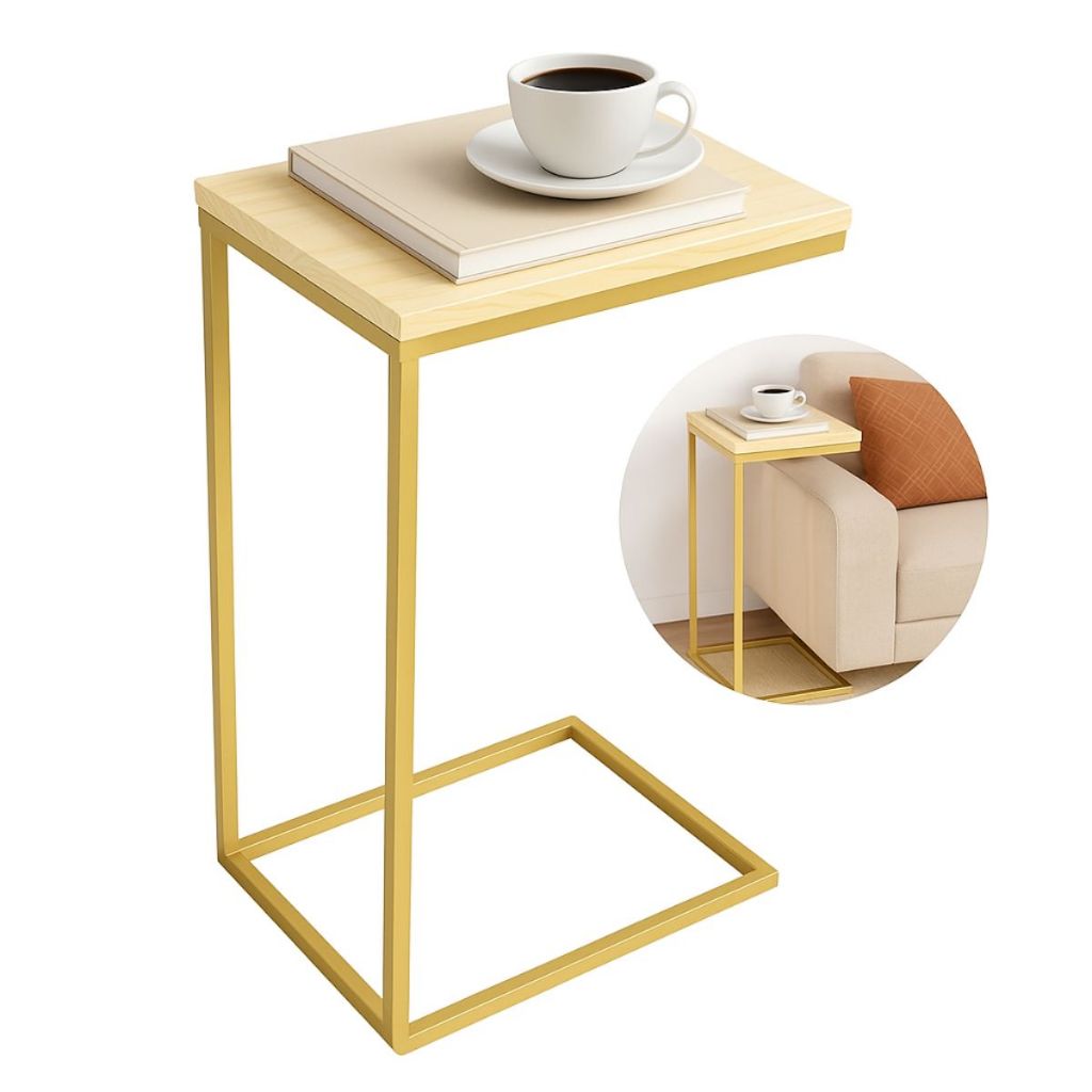 Mesa Lateral Apoio Sofá Mesinha Café Home Office Notebook  Madeira Pinus Premium