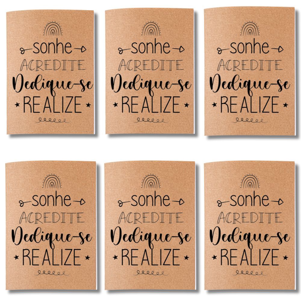 Kit Cadernetas Sonhe Capa Kraft Flexível 40 Pag A5