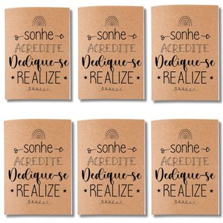 Kit Cadernetas Sonhe Capa Kraft Flexível 40 Pag A5