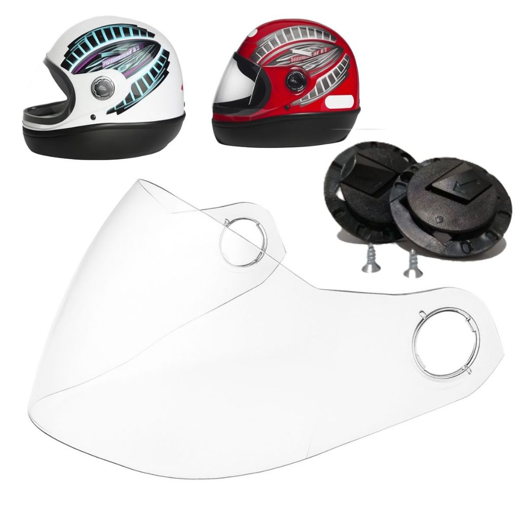 Viseira Cristal Capacete Formula 1 + Botoes Laterais em Oferta na Shopee