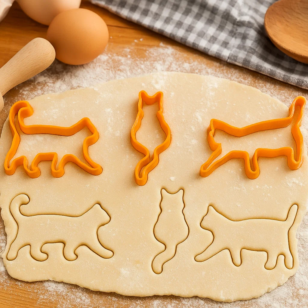 Kit Cortador Confeitaria Doceria Gatos Biscoito Bolacha Formas Modelos Criativos Doces Festa Decoração Bolos Moldes
