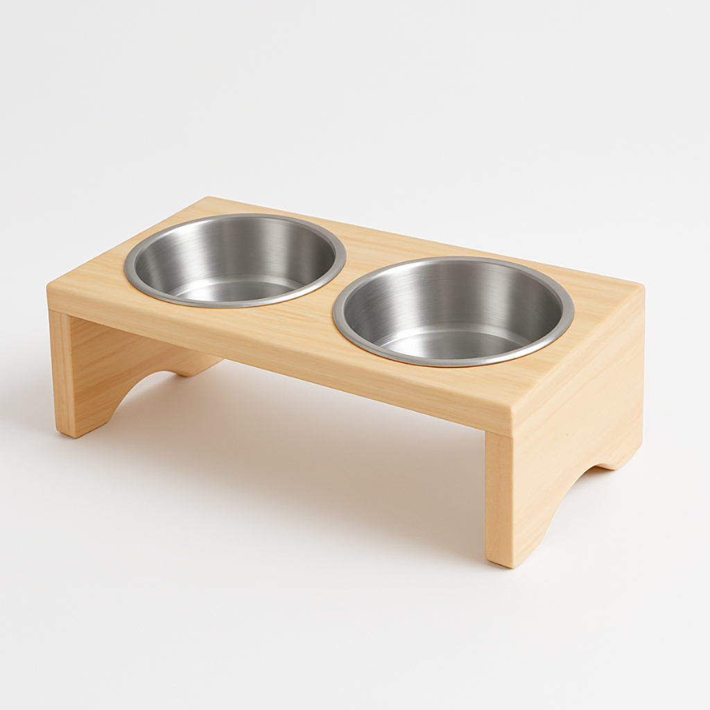 Comedouro/Bebedouro Duplo C/2 Potes Aluminio para Cachorros e Gatos de Medio Porte em Oferta na Shopee