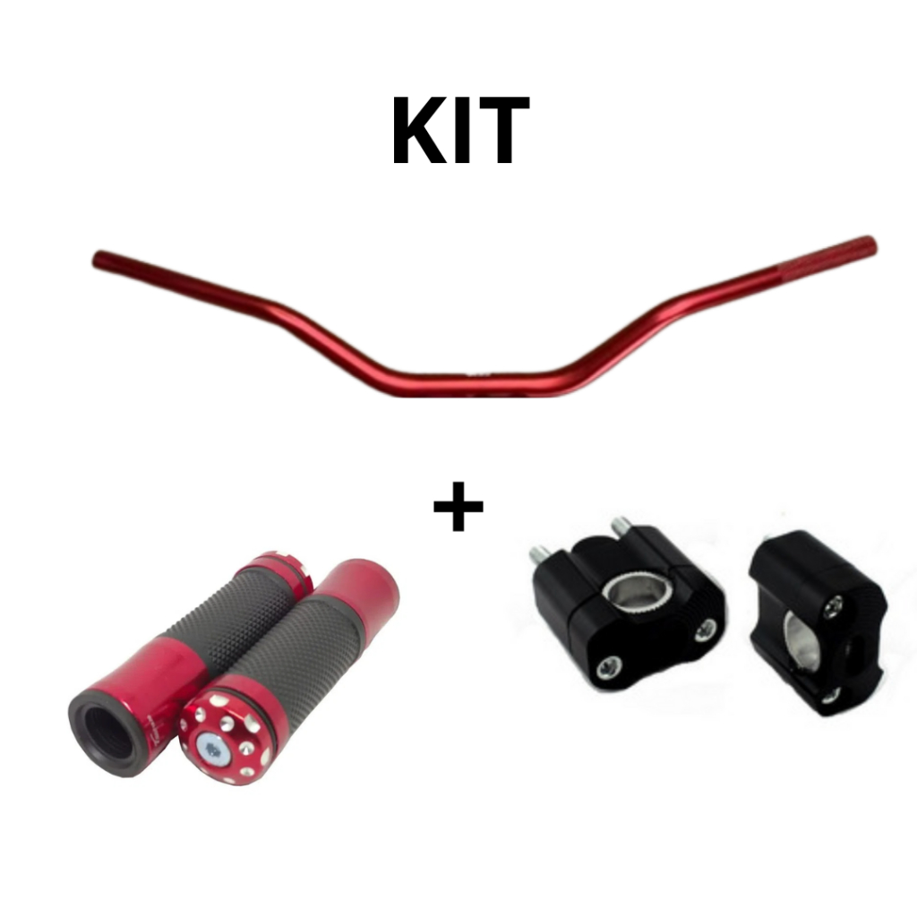 Guidão Esportivo Para Moto Universal Envio Rápido + Alongador De Guidom Moto 26MM + Manopla Punho Esportiva De Alumínio