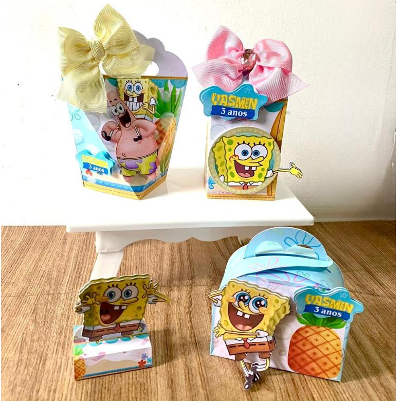Kit para fest Bob Esponja Rosa | Personalizados | Aniversários | Papelaria Personalizada | Festa | Lembrancinhas