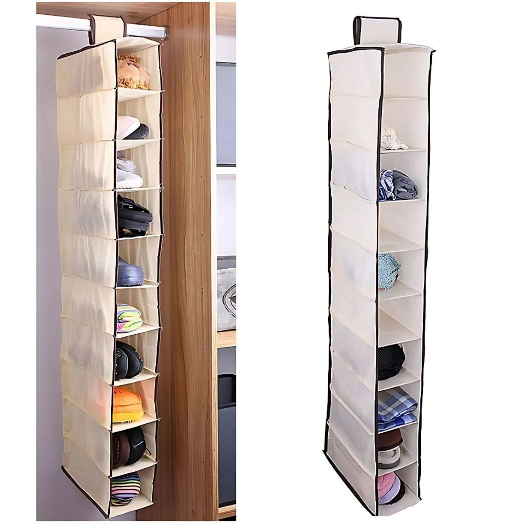 Organizador de Guarda Roupa Suspenso Dobrável Multiuso Para Roupas Tênis Sapatos Minimalista em Oferta na Shopee
