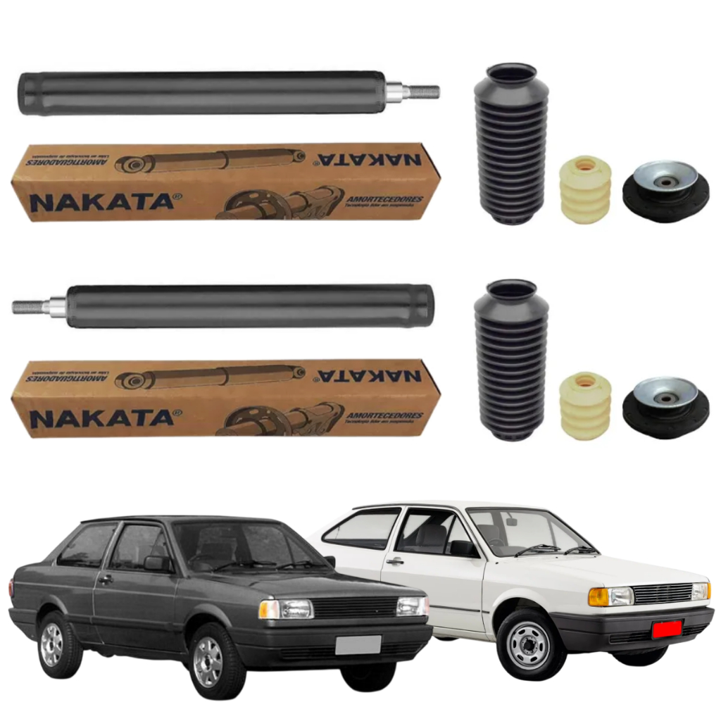 PAR AMORTECEDOR DIANTEIRO GOL E VOYAGE QUADRADO 84 A 96 ORIGINAL NAKATA + KITS