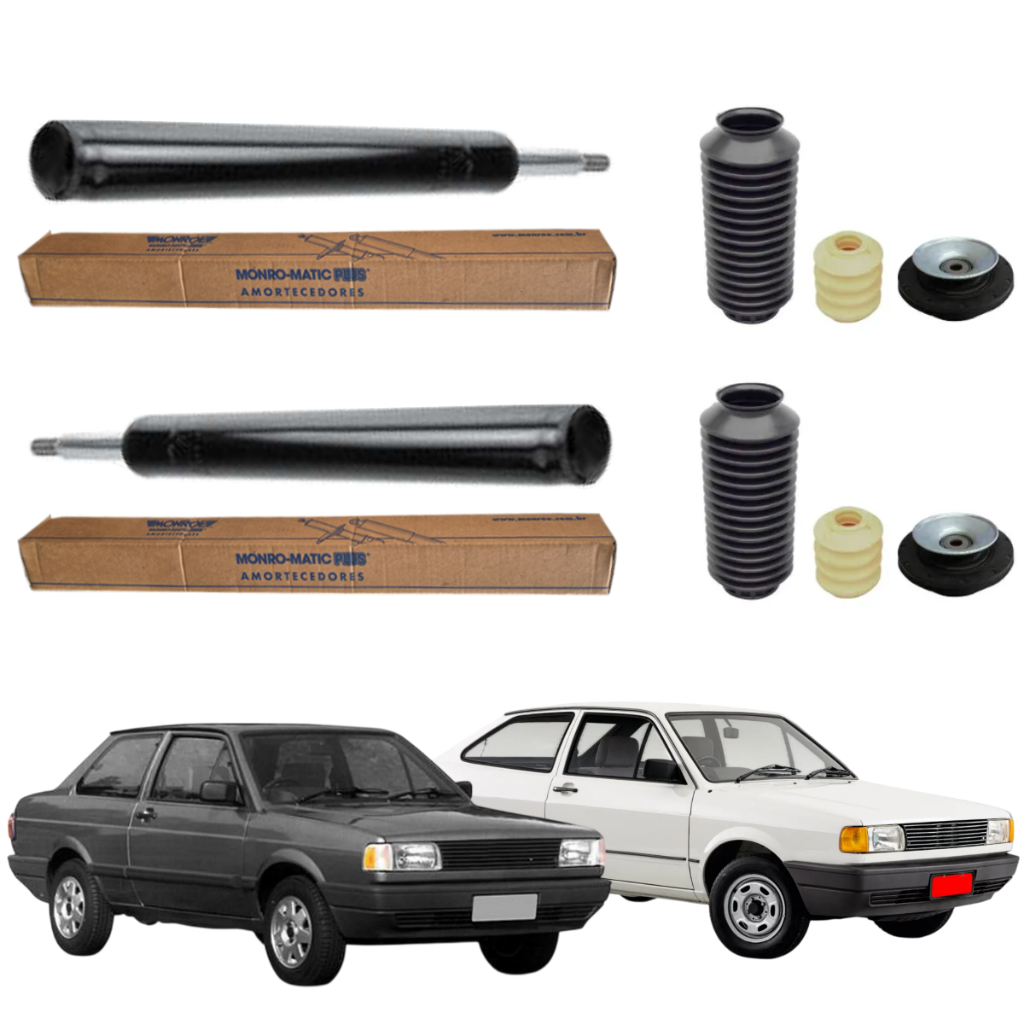 PAR AMORTECEDOR DIANTEIRO GOL E VOYAGE QUADRADO 84 A 96 ORIGINAL MONROE + KITS