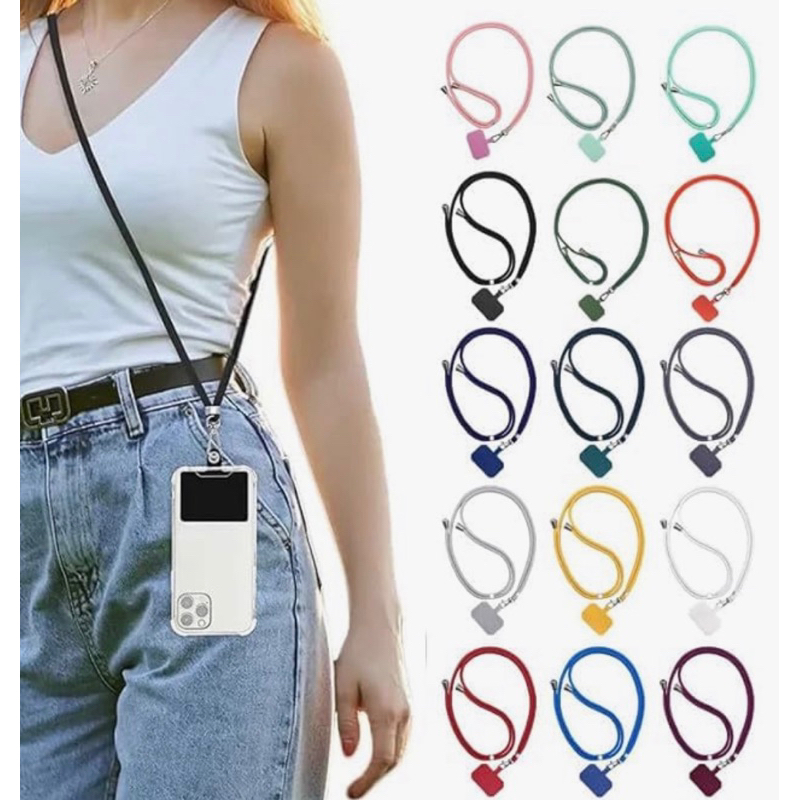 Cordão De Pescoço  para celular Ajustável com suporte transparente em Oferta na Shopee