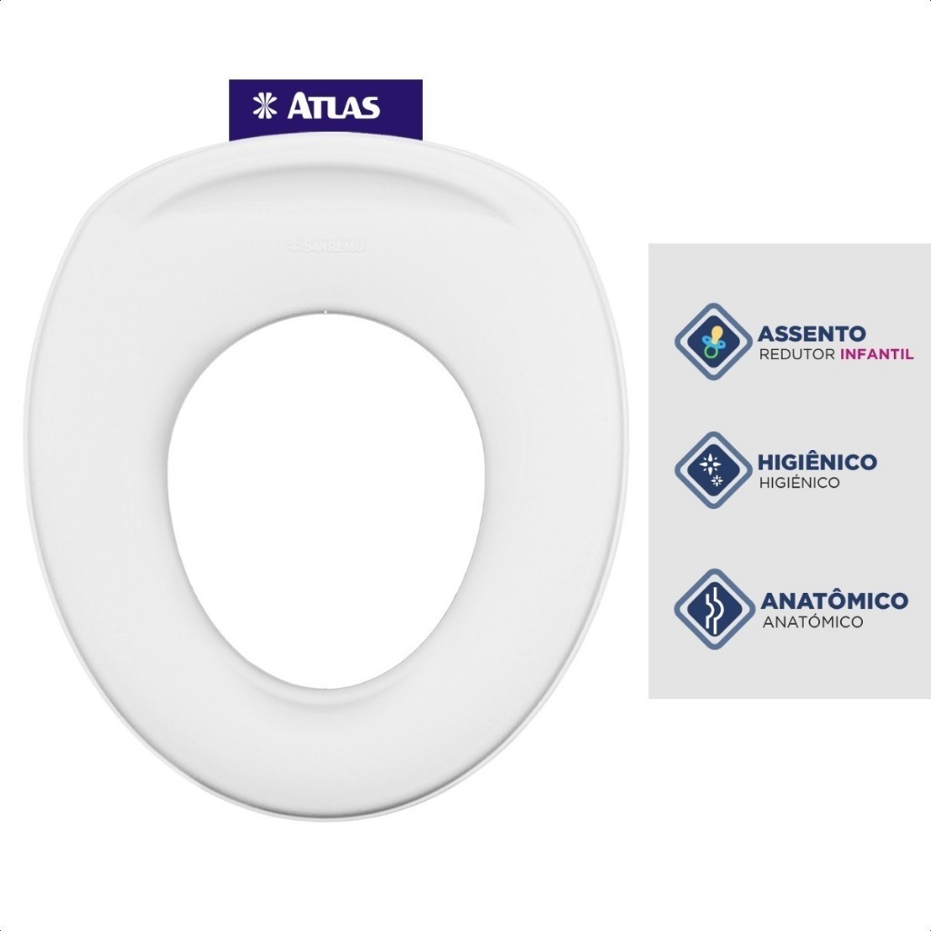 Assento redutor vaso sanitário infantil Branco Atlas