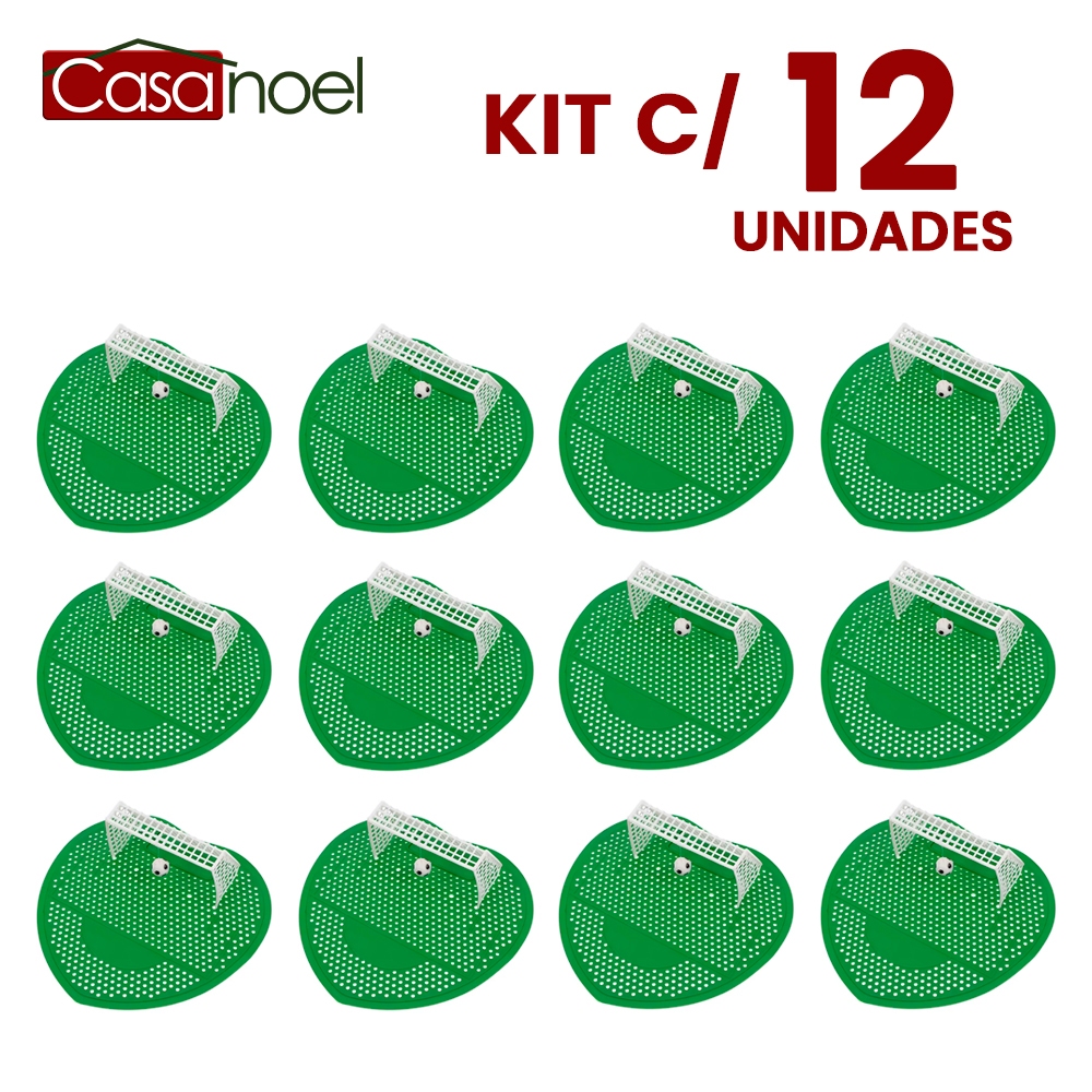 Kit com 12 Tapetes de Mictório Futebol ⚽ | Aroma Cítrico Duradouro, Ideal p/ Bares, Lojas e Eventos