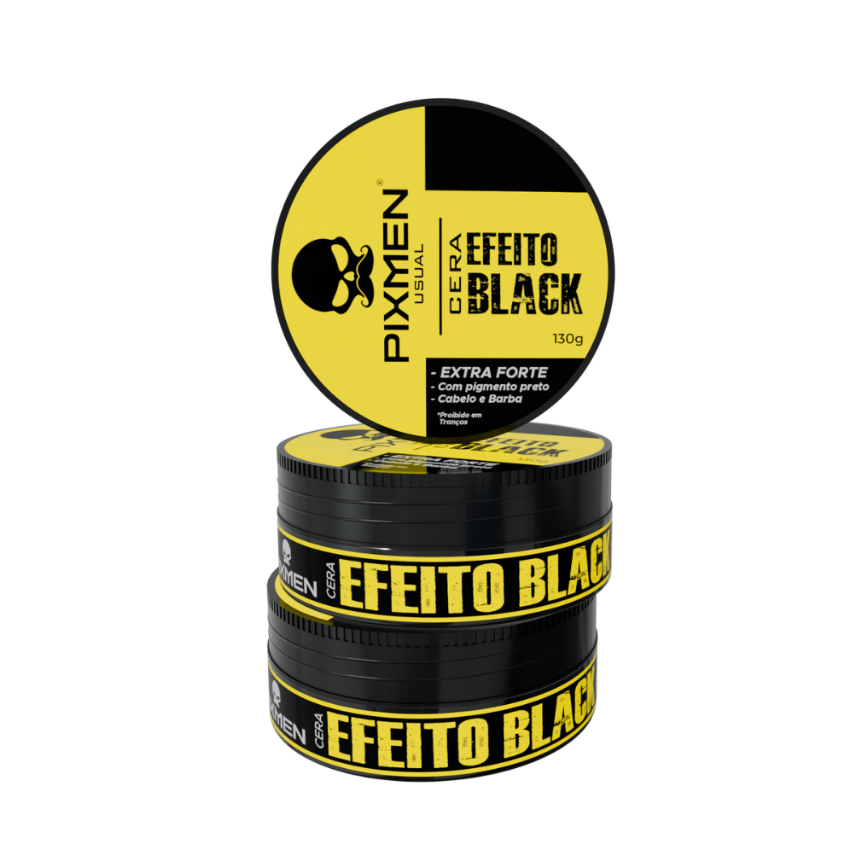 Cera Pomada Modeladora Efeito Black para Cabelo 130g - Escurece Fios Brancos