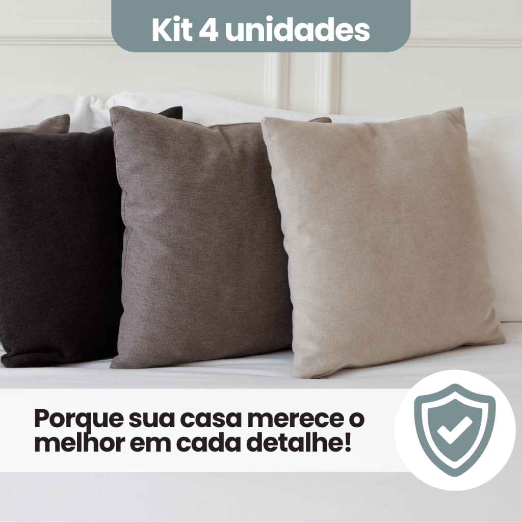 Kit 4 Enchimentos Almofada Refil 45x45 Silicone Antialergico