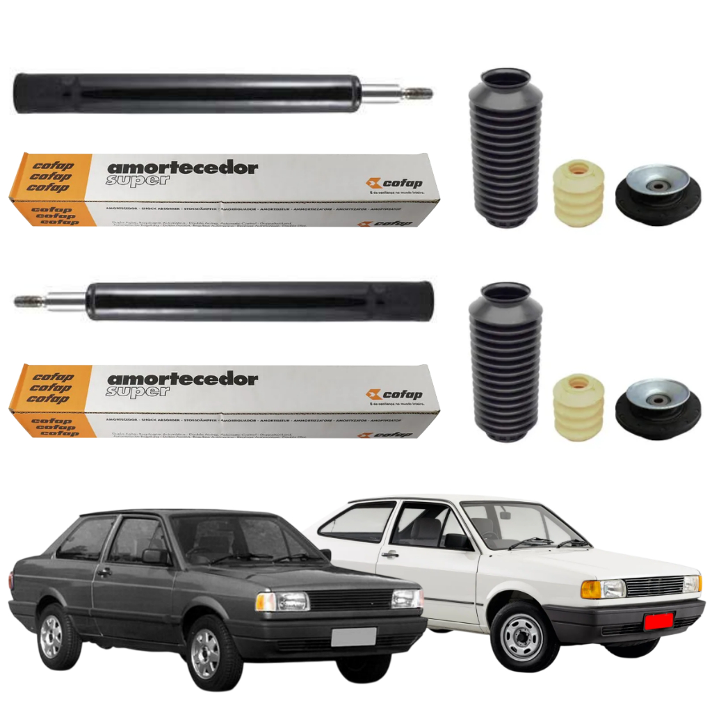 PAR AMORTECEDOR DIANTEIRO GOL E VOYAGE QUADRADO 84 A 96 ORIGINAL COFAP + KITS
