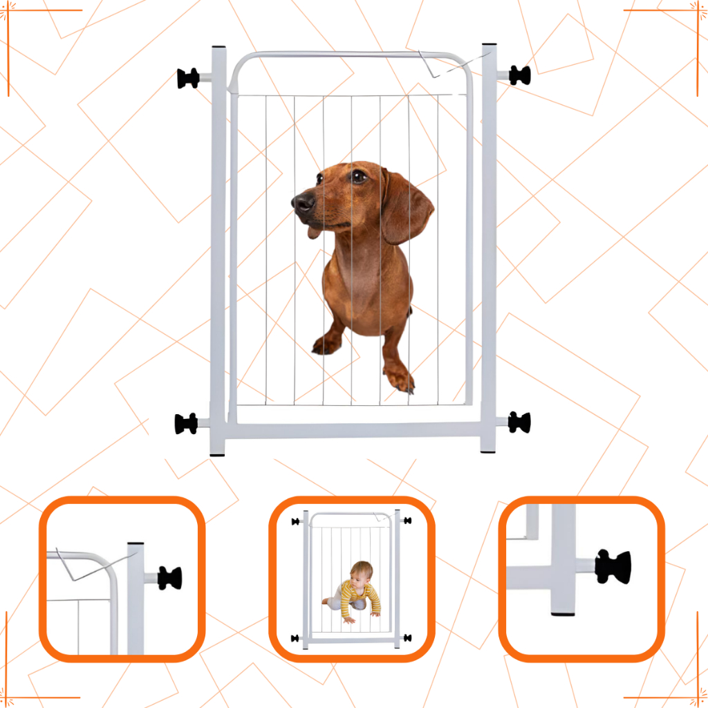 Grade Aramada Pet com Fechamento Seguro Portão para Cachorro e Gato com Extensor Promoção