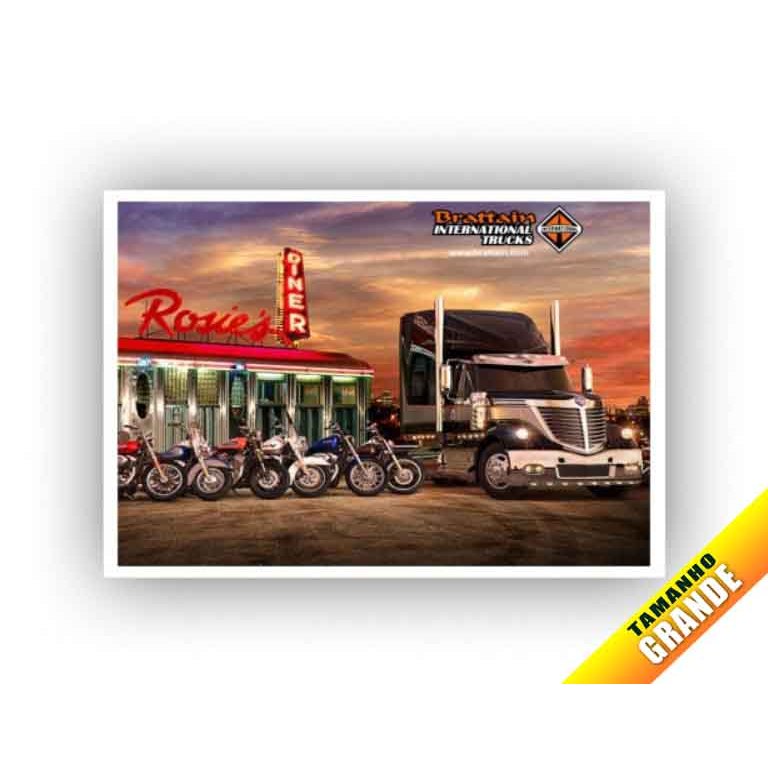 Papel Arroz Caminhão e Motos para Bolo Grande 30x40cm de 7kg