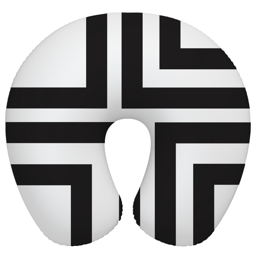 Protetor de Pescoço com Enchimento Silicone Preto e Branco Conforto e suporte por onde for