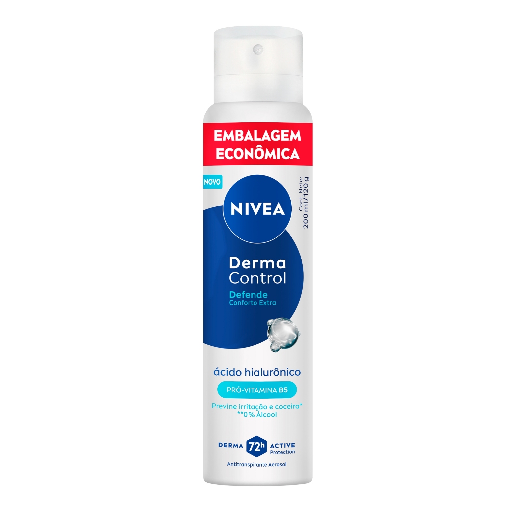 NIVEA Desodorante Aerossol Derma Control Defende 200ml BBB 26 em Oferta na Shopee