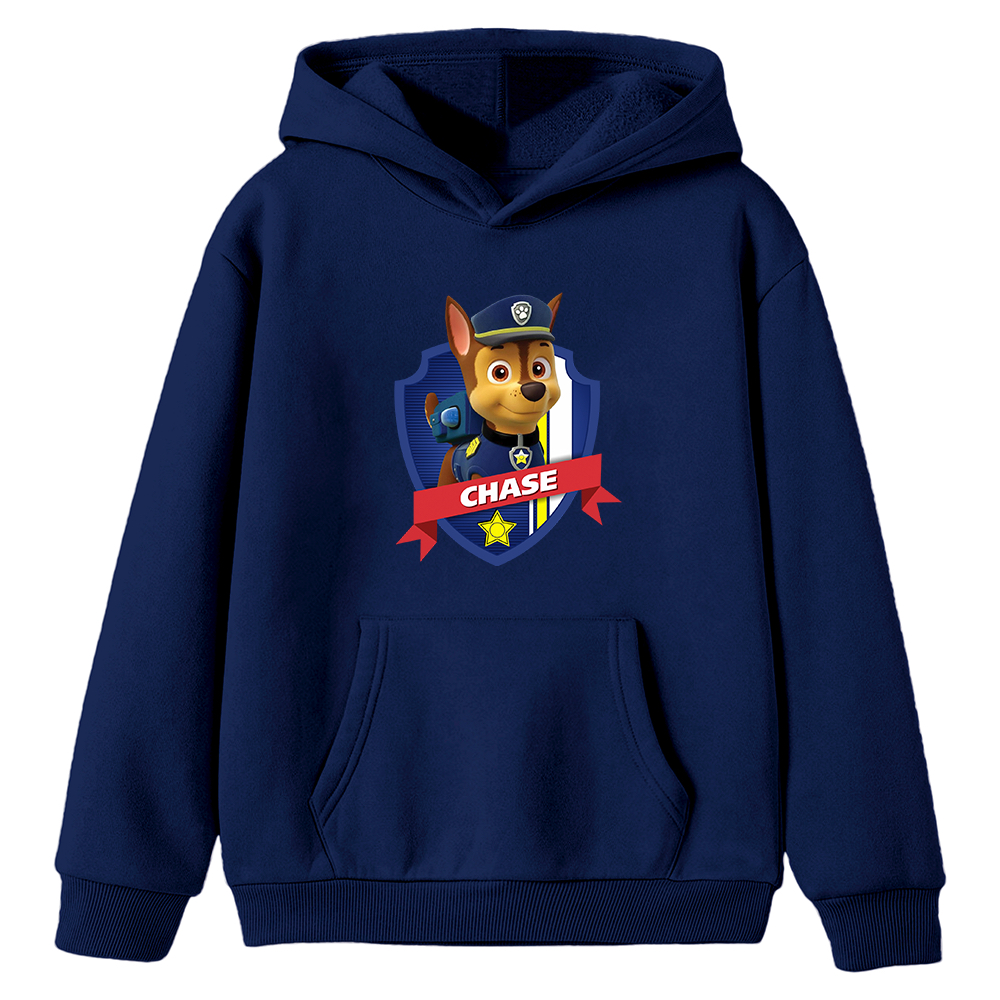 Moletom Infantil Canguru Cha-se Patru-lha Cani-na Desenho Tv Kids Blusa Flanelado