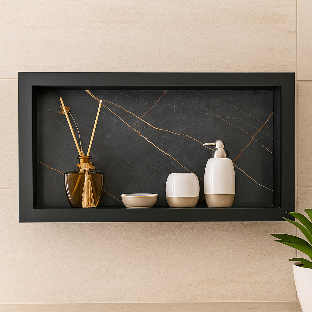 Nicho Porcelanato São Lourenço Banheiro 30x60x (8) bordas de aluminio