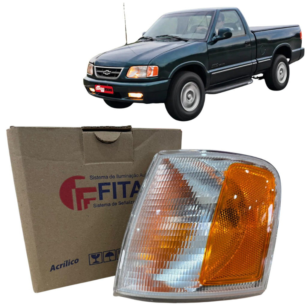 Lanterna Dianteira Pisca S10 Blazer 1996 1997 1998 1999 Cristal/Ambar Seta